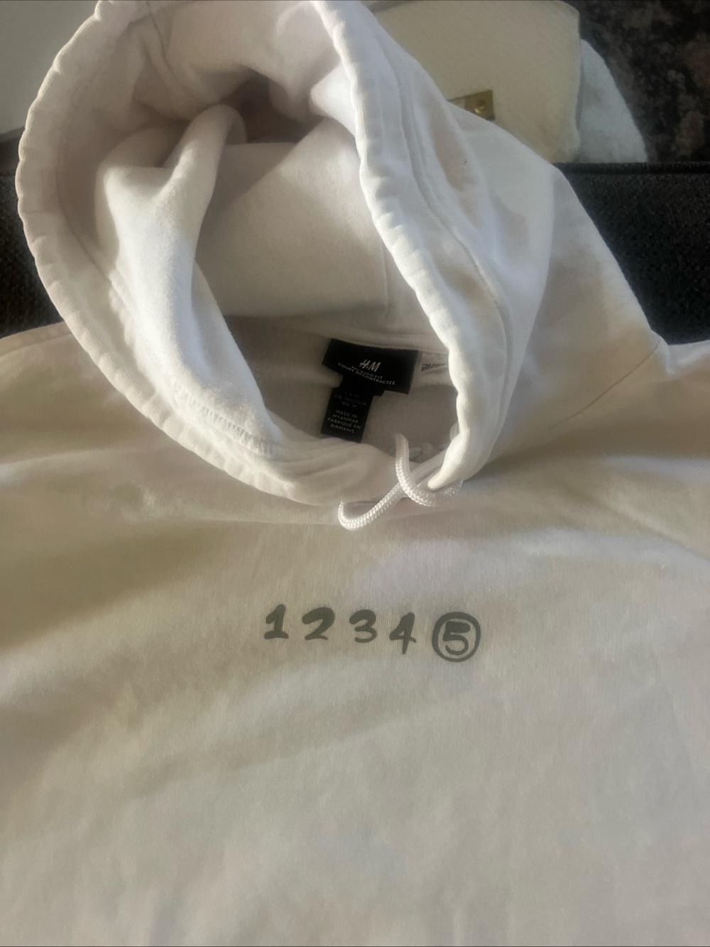 H&M white sweatshirt/hoodie Justin Bieber collab size medium